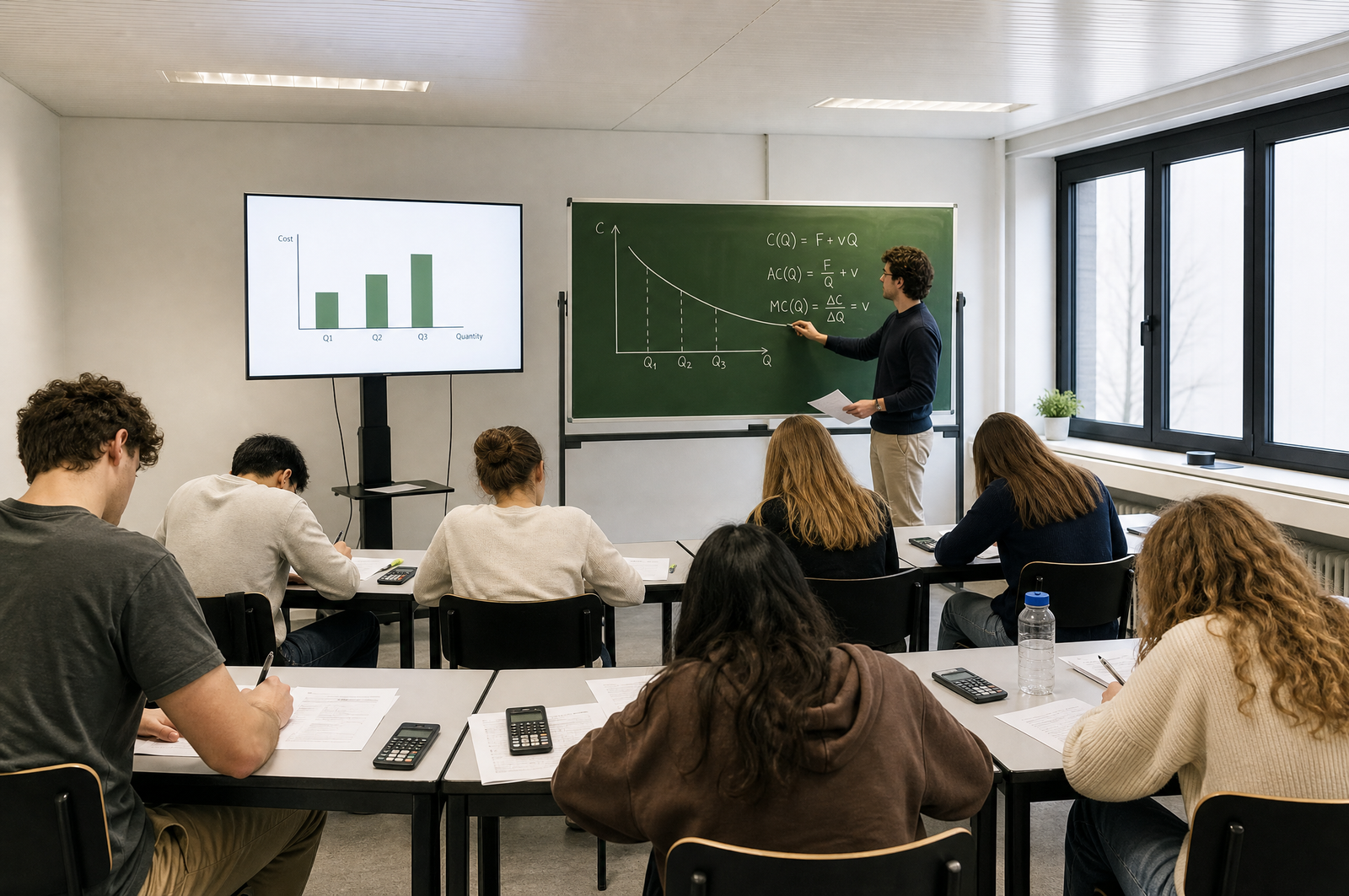 Lesgever legt gemiddelde en marginale kosten uit
